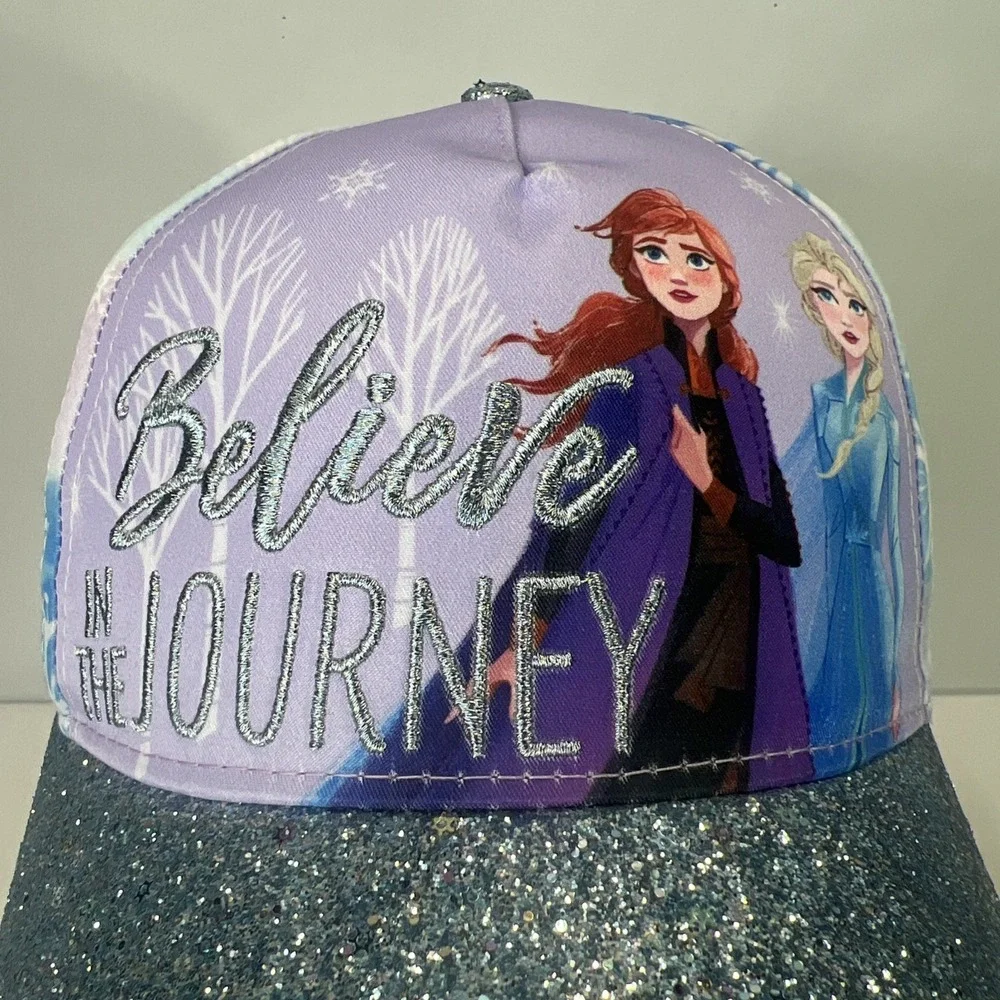 DISNEY Parks  Frozen 2 Youth Baseball Hat Sparkles Character‎ Elsa & Anna. NWT